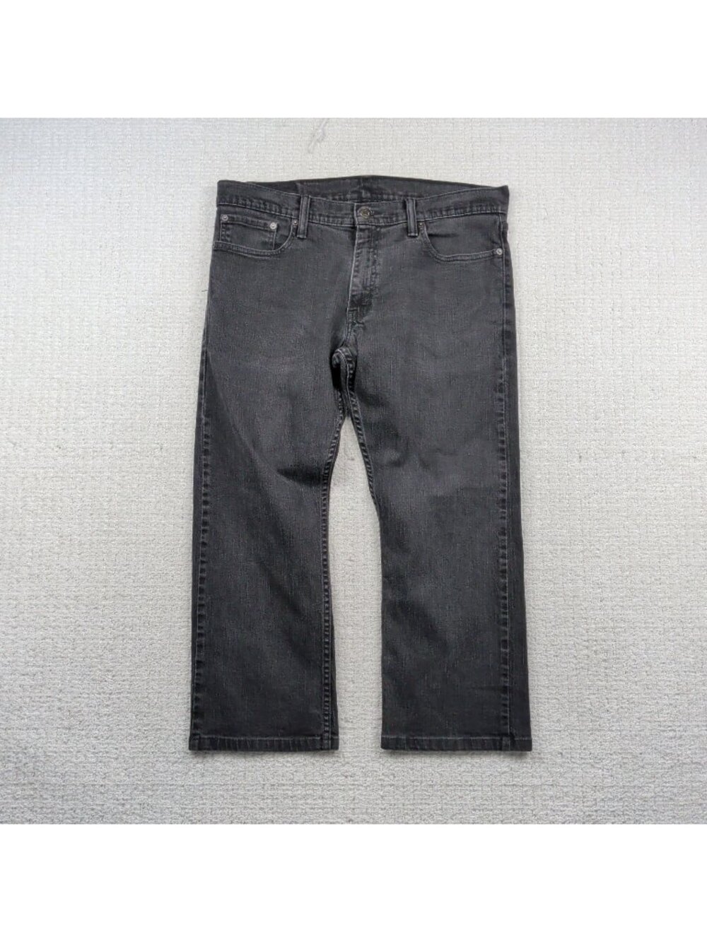 Y2K Levis Jeans Mens *34x26* Faded Black Denim Straight Leg Pants Casual Read